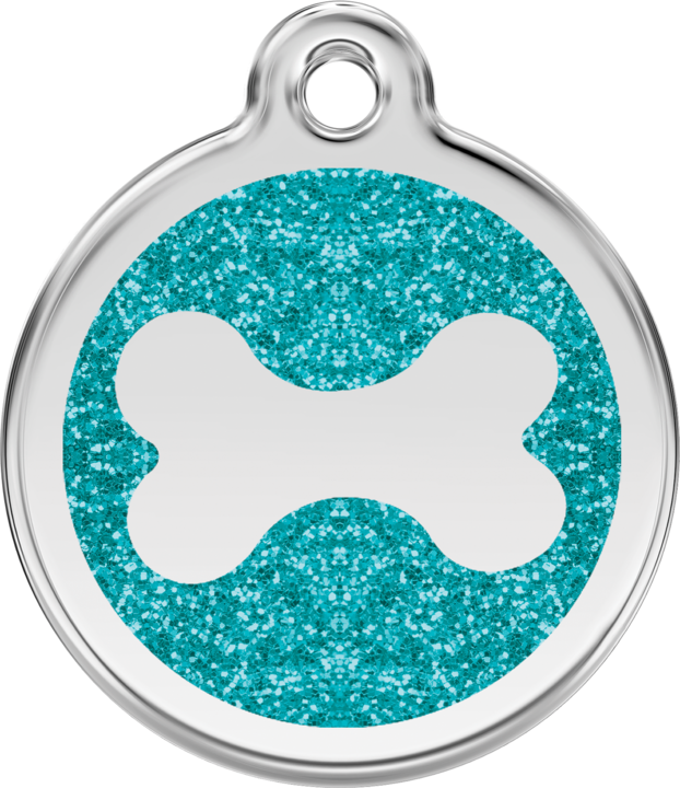 Pet Identification Tag | Glitter Bone - aqua