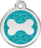 Pet Identification Tag | Glitter Bone - aqua