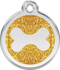 Pet Identification Tag | Glitter Bone - gold