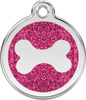 Pet Identification Tag | Glitter Bone - pink