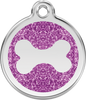 Pet Identification Tag | Glitter Bone - purple