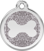 Pet Identification Tag | Glitter Bone - silver