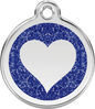 Pet Identification Tag | Glitter Heart - blue