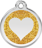 Pet Identification Tag | Glitter Heart - gold