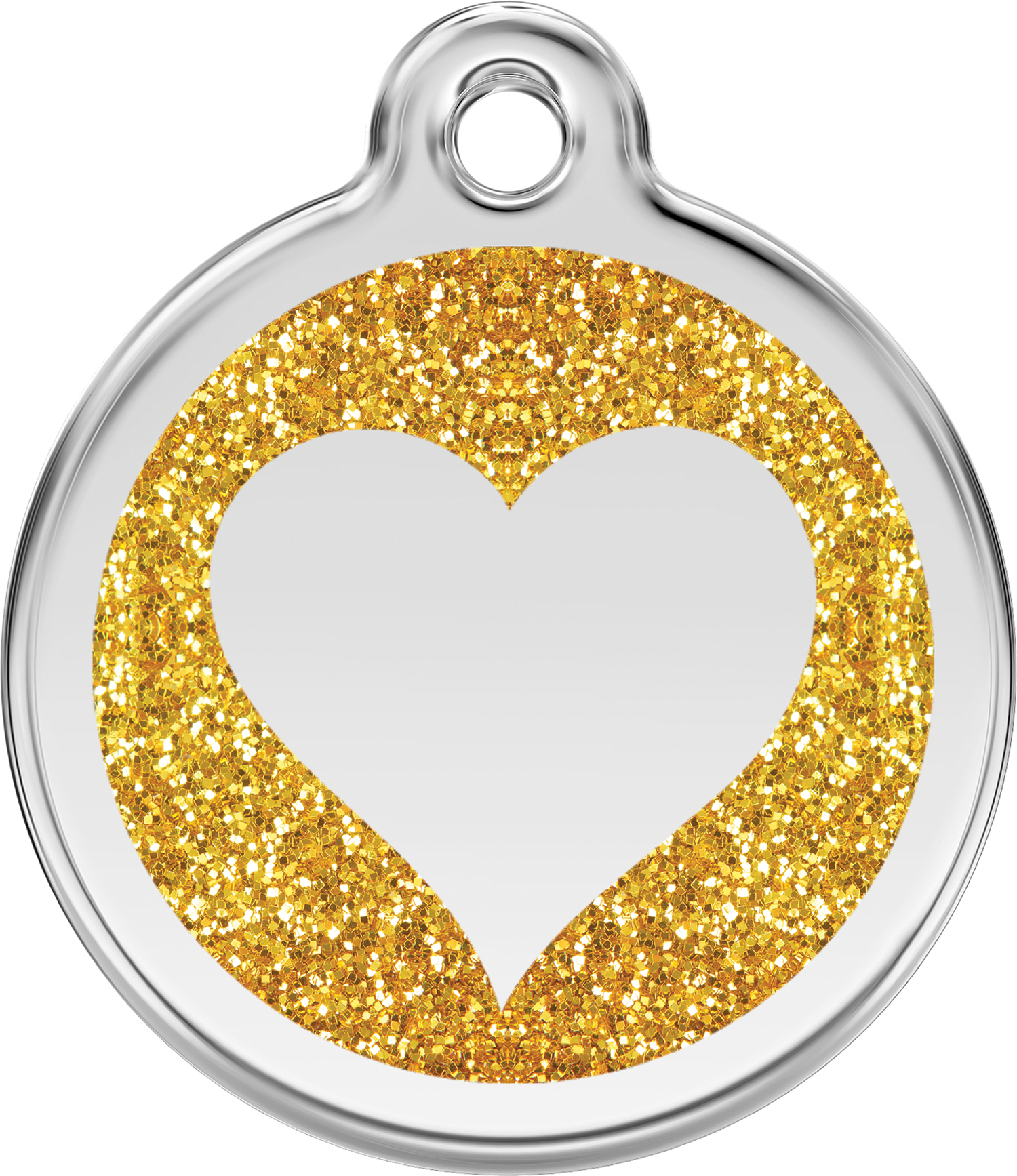 Pet Identification Tag | Glitter Heart - gold