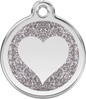 Pet Identification Tag | Glitter Heart - silver