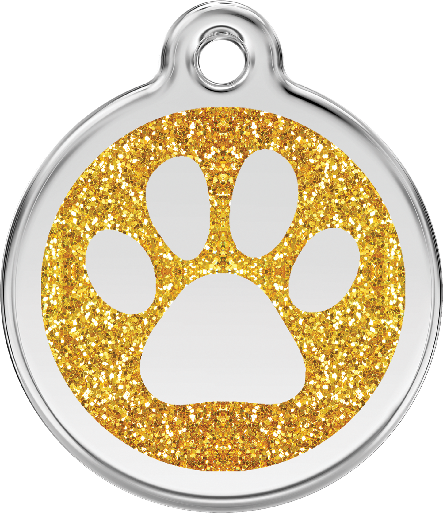 Pet Identification Tag | Glitter Paw Print - gold