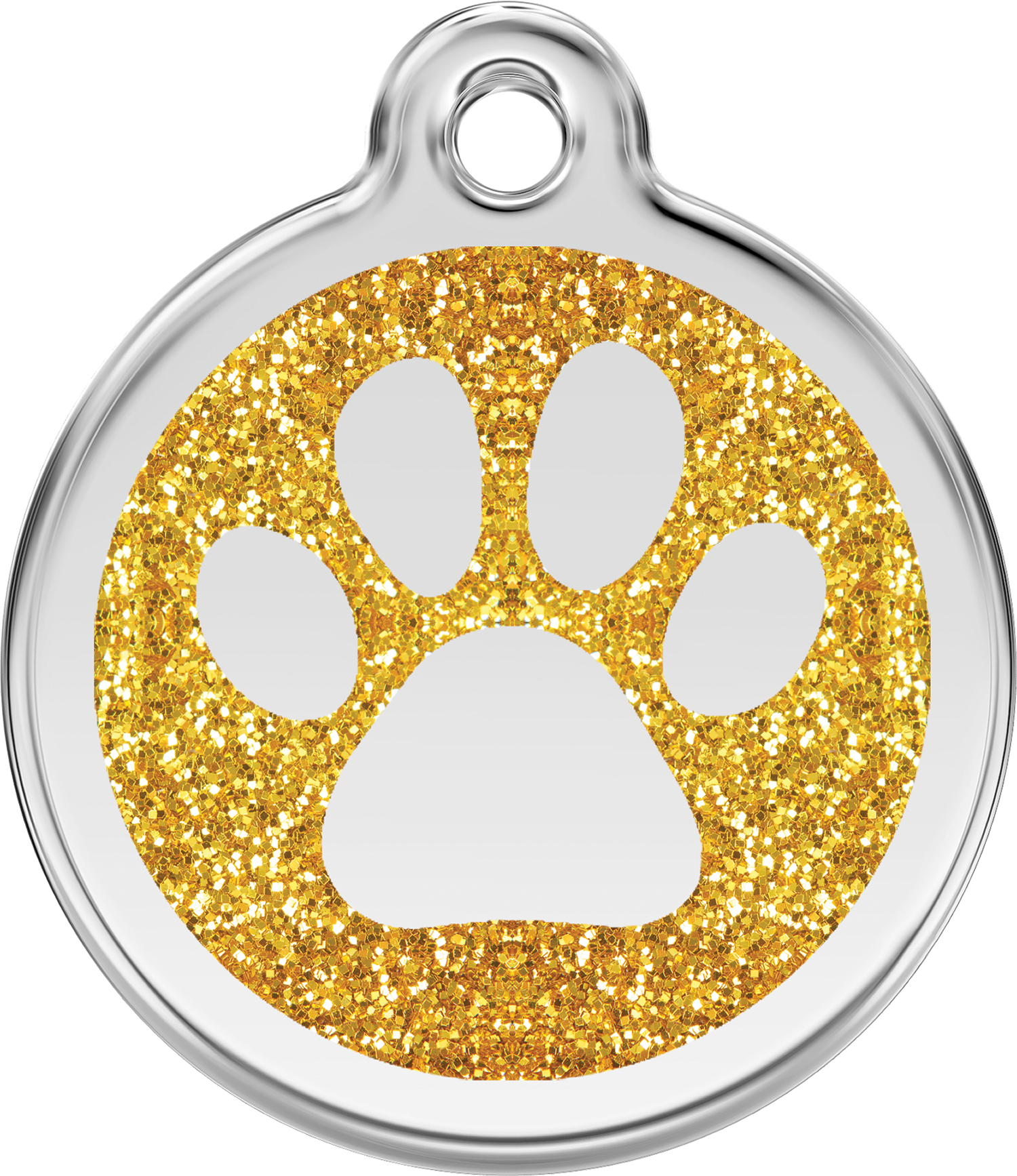 Pet Identification Tag | Glitter Paw Print - gold