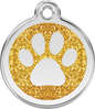 Pet Identification Tag | Glitter Paw Print - gold