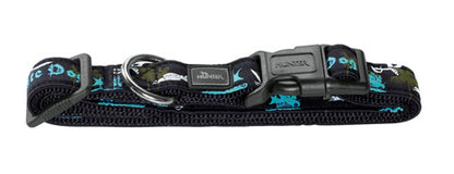 Nylon Dog Collar Krazy Pirate Dog - black
