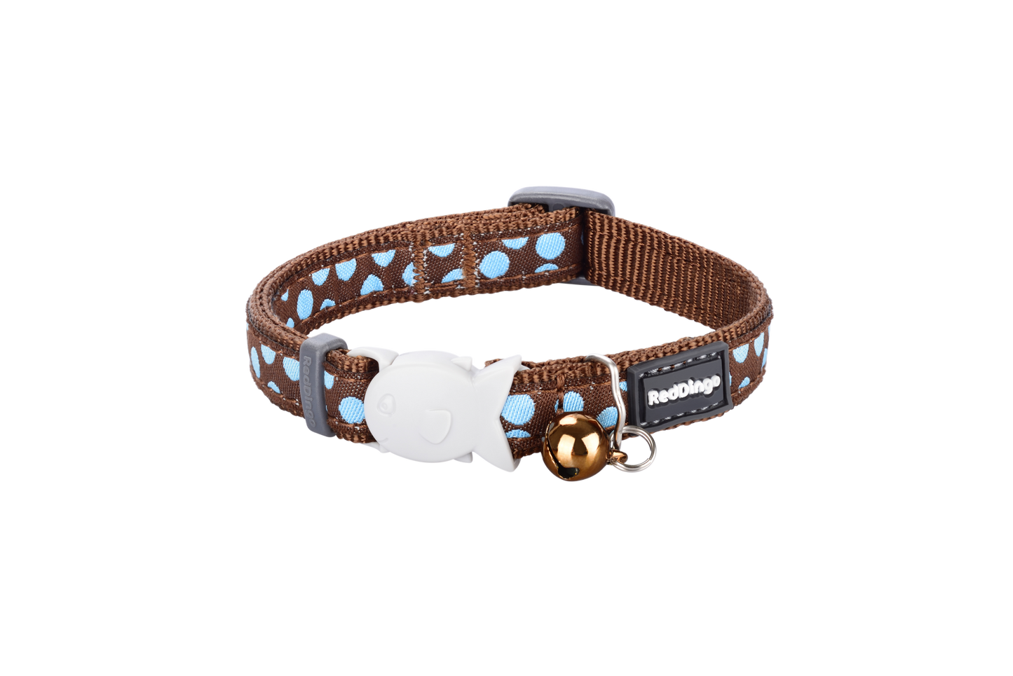 Cat Collar | Dots [Blue on Brown]