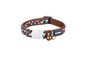 Cat Collar | Dots [Blue on Brown]