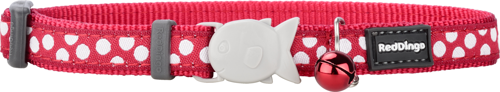 Cat Collar | Dots [White on Red]