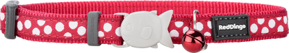Cat Collar | Dots [White on Red]