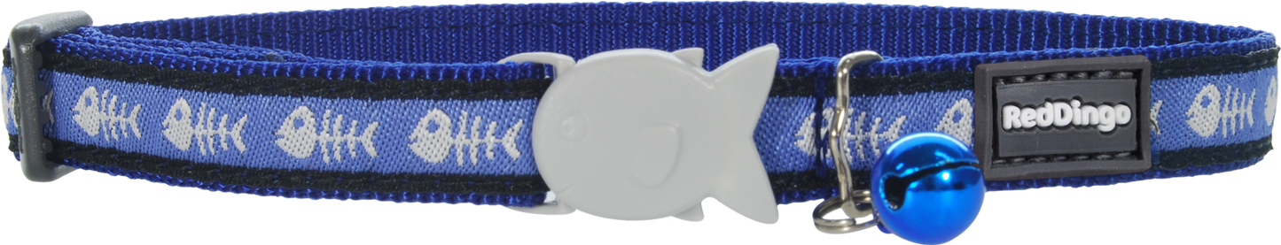 Cat Collar | Fish Bone [Dark Blue]