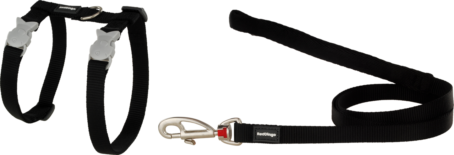 Cat Harness & Lead Combo | Fish Clip  [Black]