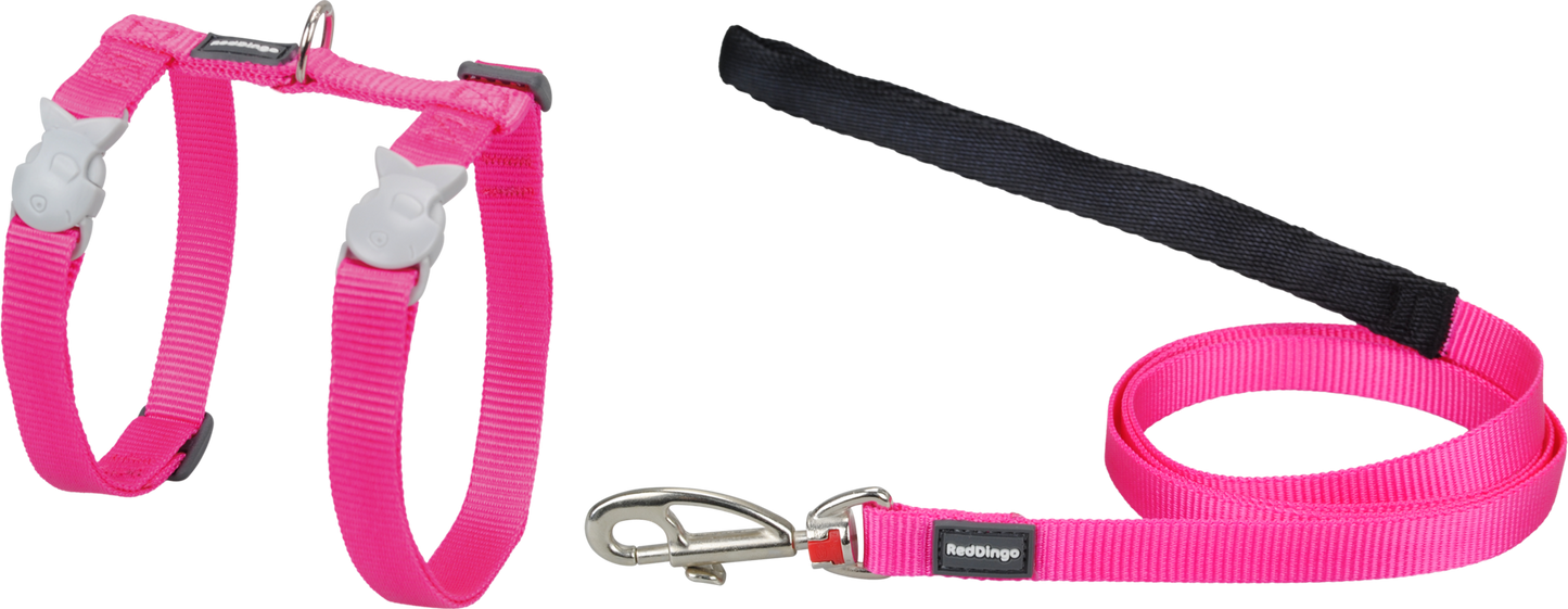 Cat Harness & Lead Combo | Fish Clip [Hot Pink]