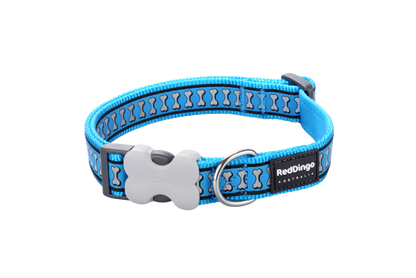 Dog Collar | Reflective Bones [Turquoise]