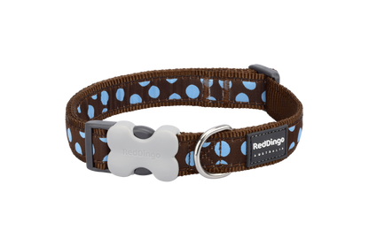 Dog Collar | Blue Spots [Brown]