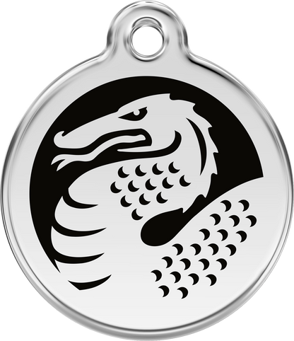 Pet Identification Tag | Dragon - black