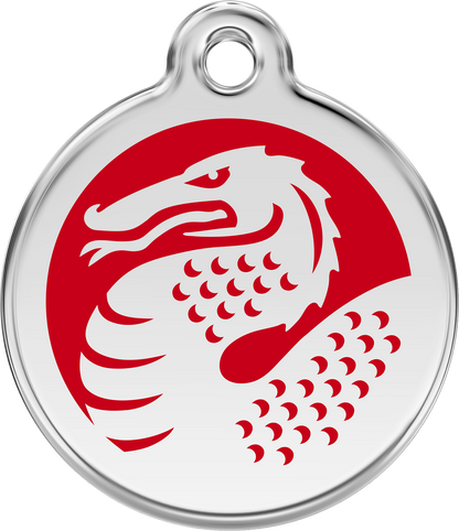 Pet Identification Tag | Dragon - red
