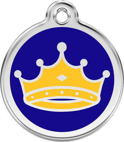 Pet Identification Tag | King Crown - blue