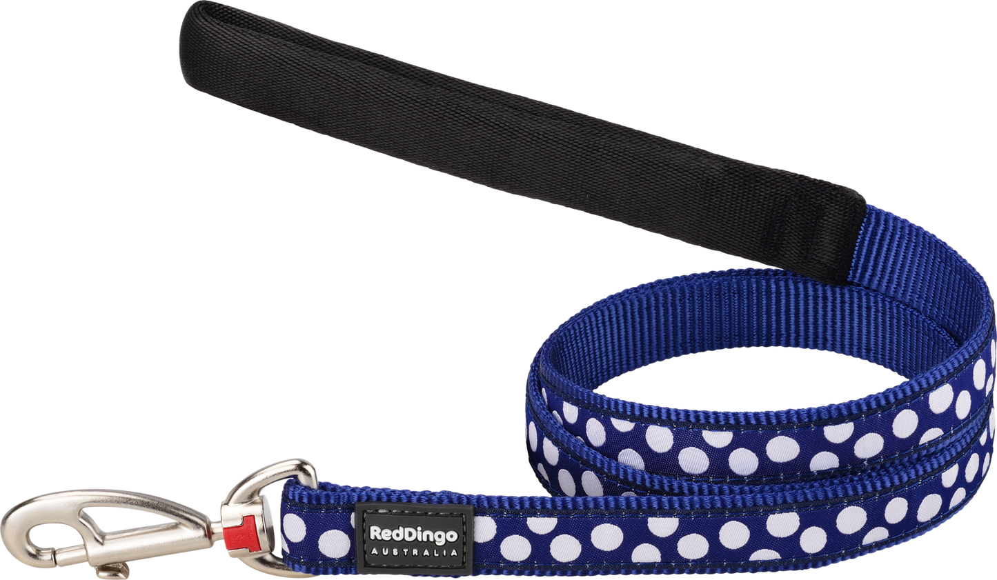 Dog Standard Leash | White Spots [Navy]