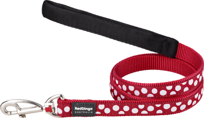 Dog Standard Leash | White Spots [Red]