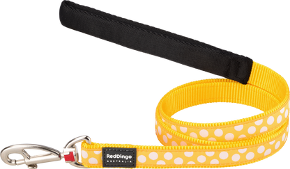 Dog Standard Leash | Dots [White on Yellow]