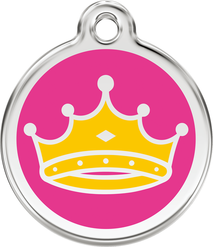 Pet Identification Tag | Queen Crown - pink