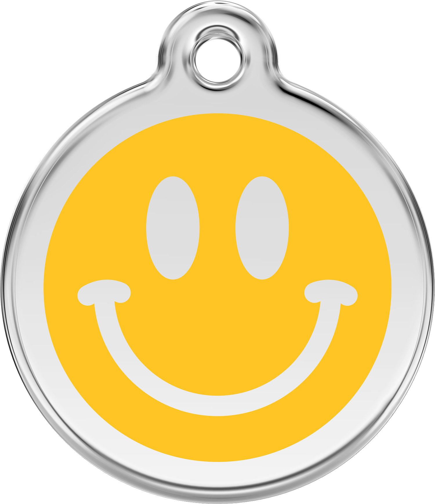 Pet Identification Tag | Smiley Face - yellow