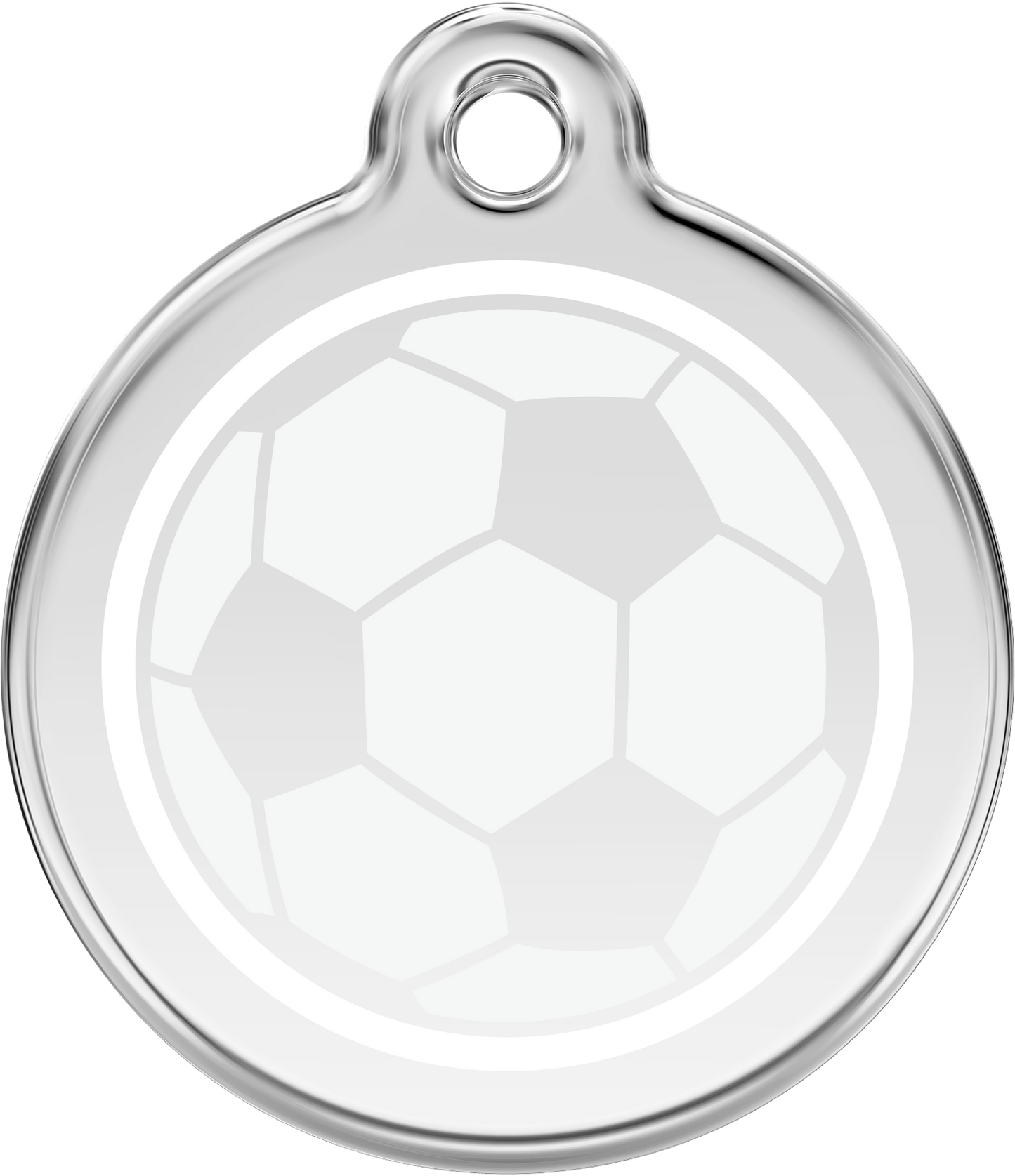 Pet Identification Tag | Soccer Ball - white