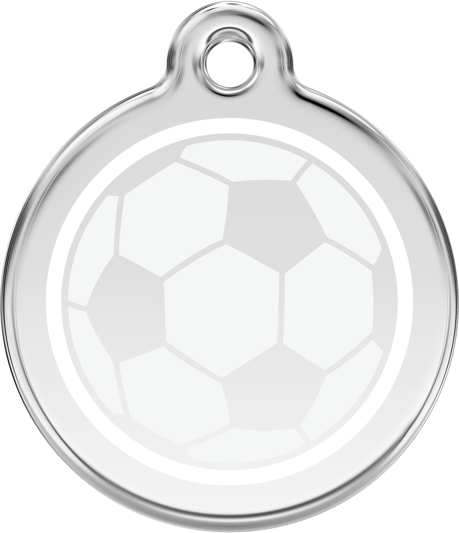 Pet Identification Tag | Soccer Ball - white