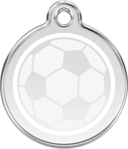 Pet Identification Tag | Soccer Ball - white