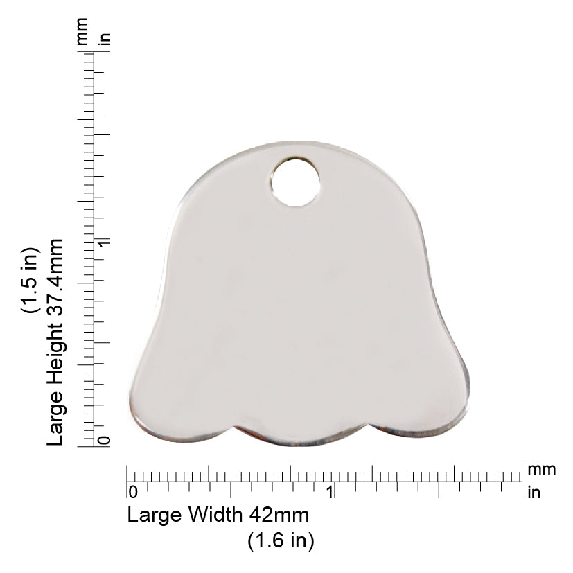 Measurements | ID Tag Dog Face -large