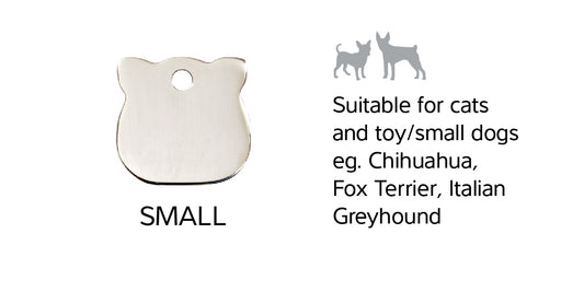 Size Guide | ID Tags Stainless Steel [Cat Head] w/ breed reference