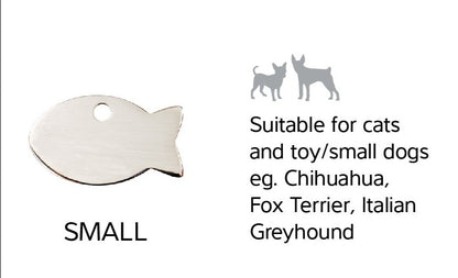 Size Guide | ID Tags Stainless Steel [Fish] w/ breed reference